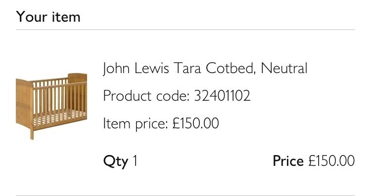john lewis tara cot bed